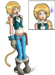 absurdres blonde_hair blue_eyes boots crystal expressionless final_fantasy final_fantasy_ix long_hair malesub mysticdreamerzero_(colorist) open_mouth pendulum rutilus spiral_eyes symbol_in_eyes tail tongue tongue_out zidane_tribal
