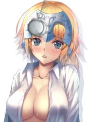  blush fate/apocrypha fate/grand_order fate_(series) femsub istos_(manipper) jeanne_d&#039;arc_(fate) looking_at_viewer manip mishiro open_clothes open_mouth open_shirt pendulum spiral_eyes symbol_in_eyes 