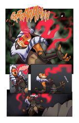  absurdres ahsoka_tano alien arched_back bare_shoulders breasts comic darth_maul english_text evil_smile eye_color_change femsub ghost gloves lightsaber maledom mesiasart open_mouth opera_gloves possession possessionhub red_eyes smile star_wars tagme text weapon 