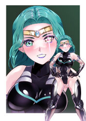 arioncanvas corruption glowing_eyes latex leotard sailor_moon_(series) sailor_neptune see-through