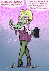 bimbofication brain_drain female_only femsub high_heels large_breasts makeup mr-dna office_lady original