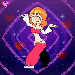  arm_warmers bare_shoulders castlevania collarbone dancer eyelashes femdom femsub heart hypnoscream hypnotized_hypnotist large_ass mina_hakuba open_mouth orange_eyes orange_hair pov_sub shiny_hair short_hair solo spiralwash_eyes story 