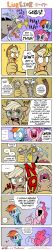 absurdres animals_only applejack blonde_hair blush comic cowgirl discord femsub freckles furry humor magic maledom multicolored_hair my_little_pony pink_hair rainbow_dash text western wings