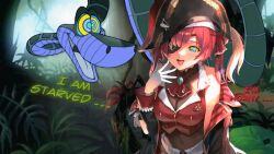  artist_request bare_shoulders blush breasts disney eyepatch femsub gloves happyhypno_(manipper) hat hololive hypnotic_eyes jacket jungle kaa kaa_eyes maledom marine_houshou pirate red_hair ribbon ring_eyes short_hair smile snake text the_jungle_book tongue tongue_out trees twintails virtual_youtuber 