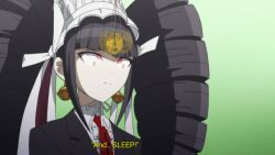  black_hair celestia_ludenberg dangan_ronpa dazed drill_hair drool earrings eye_roll female_only femalehypno_(manipper) femsub goth hime_cut manip pale_skin pocket_watch red_eyes sleep_command sleepy twintails unhappy_trance 