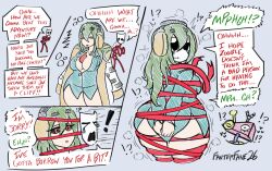  arms_behind_back aware black_sclera closed_eyes comic confused corruption crossover dialogue english_text eurynome_(vespir_alter) fanterfane femdom femsub furry gangle_(the_amazing_digital_circus) gardevoir green_hair heart long_hair mask nintendo non-binary original pokemon pokemon_(creature) pokemon_ruby_sapphire_and_emerald possession red_eyes restrained ribbon ribbon_bondage sleeping speech_bubble symbol tears text the_amazing_digital_circus zooble 