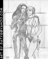  bodysuit cleavage clothed_exposure corruption enemy_conversion erect_nipples evil_smile female_only femdom femsub g.i._joe glasses greyscale harness lady_jaye riding_crop satyq smile the_baroness watermark 