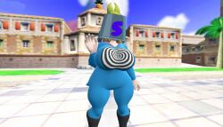 ai_art bucket_helmet green_hair melony_(smg4) smg4 spongebob_squarepants_(series) tech_control