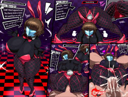 anal animal_ears aware body_control brown_hair bunny_ears bunny_girl bunnysuit captainkirb clothed cum cum_in_ass dialogue english_text fake_animal_ears femsub full_nelson makoto_niijima maledom nude orgasm persona_(series) persona_5 sex shadow_bunny short_hair text