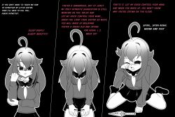  age_regression anko_koshi before_and_after empty_eyes femsub idpet long_hair my_deer_friend_nokotan sequence spiral_eyes text 