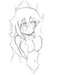 breasts femsub hypnotic_eyes kaa_eyes large_breasts long_hair moralsnake open_mouth original sketch torn_clothes vore x-ray