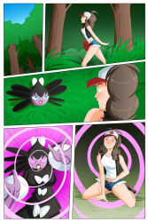  breasts comic female_only fingering gothitelle hat hilda hypnotic_eyes hypnotized_hypnotist kneeling lipstick masturbation multiple_girls nintendo oo_sebastian_oo pokemon pokemon_black_and_white pokemon_black_and_white_2 ponytail shirt shorts thighs 