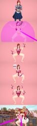  3d body_control chococookieman erza_scarlet fairy_tail femsub haigure happy_trance heart_eyes large_breasts leotard long_hair maledom red_hair swimsuit 