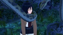  3d attack_on_titan black_hair disney femsub happy_trance kaa kaa_eyes mikasa_ackerman shadow1333 short_hair snake the_jungle_book 