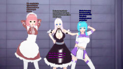  3d blue_hair doll dollification empty_eyes fairy_tail femsub happy_trance himeno_fumi koikatsu! long_hair maid maid_headdress mirajane_strauss my_hime original pink_hair short_hair silvrain_(sonrio) sonrio12 text white_hair 