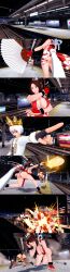 3d ass brown_hair crown dummydotexe fatal_fury femsub happy_trance harem_outfit king_(dummydotexe) king_of_fighters koikatsu! kumi_(dummydotexe) large_breasts mai_shiranui maledom original short_hair white_hair