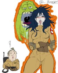 blush clothed d. expressionless extreme_ghostbusters femsub ghost ghostbusters goth kylie_griffin open_mouth possession slimer text tongue tongue_out 