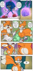  ass ass_expansion aware bimbofication blue_eyes bottomless comic confused fox_boy furry gloves hedgehog_boy magic malesub miles_tails_prower multiple_boys perryrat24 resisting shoes sonic_the_hedgehog sonic_the_hedgehog_(series) text transformation 