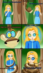 blonde_hair comic dialogue disney femsub hypno_ninja kaa kaa_eyes long_hair maria_robotnik snake sonic_the_hedgehog_(series) text the_jungle_book