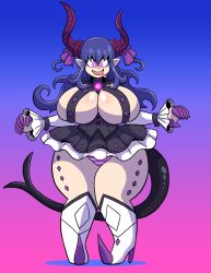  boots breasts drool elf_ears elizabeth_bathory_(fate) fate/extra_ccc fate_(series) female_only femsub happy_trance hex_maniac hexification high_heels horns huge_breasts huge_hips long_hair monster_girl nintendo open_mouth panties pokemon pokemon_x_and_y prinnydood purple_hair solo spiral_eyes symbol_in_eyes tail underwear 