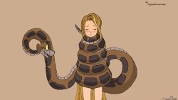 blonde_hair cinnamonsnakes coils disney femsub kaa long_hair princess rapunzel sleeping snake tangled the_jungle_book very_long_hair