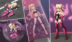  alternate_costume aura bubble closed_eyes corruption cygames defeated empty_eyes evil_smile eye_color_change femsub hand_on_hip happy_trance laputina_(world_flipper) looking_at_viewer lying midriff mythkaz navel pink_eyes red_eyes smile standing stasis_tank tagme world_flipper yellow_eyes 