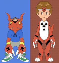 alternate_costume costume digimon digimon_tamers empty_eyes guilmon liquidphazon looking_at_viewer male_only malesub takato_matsuki tech_control