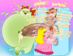  blonde_hair boo_(mario) cum dazed drool erection_under_clothes futa_only futadom futanari futasub ghost ghost_futa ghost_girl heart_eyes huge_balls huge_cock hyper_cock hypnotic_penis hypnotic_smell inflation lady_bow musk nintendo oogabutt orange_hair orgasm princess_daisy princess_peach pubic_hair sequence smell super_mario_bros. text 
