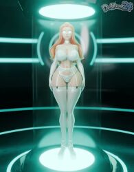  3d animated ass dochaunt expressionless female_only femsub garter_straps glowing_eyes high_heels large_breasts lingerie long_hair navel orange_hair sam solo sound standing standing_at_attention thighhighs totally_spies underwear video watermark 