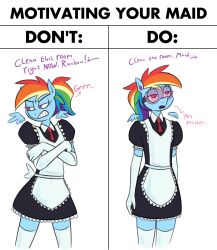  before_and_after female_only femsub furry maid moonatik my_little_pony open_mouth pegasus_girl rainbow_dash solo tech_control visor white_background 