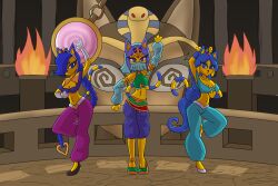 aladdin_(series) animal_crossing ankha_(animal_crossing) arm_warmers blue_eyes blue_hair cat_ears cat_girl cat_tail circlet cleavage collarbone dancer dancing disney egyptian empty_eyes expressionless female_only femsub furry genderswap gloves hair_covering_one_eye harem harem_outfit link multiple_girls multiple_subs mythkaz navel necklace nintendo power_stone princess_jasmine rouge_(power_stone) short_hair spiral_eyes the_legend_of_zelda transformation veil very_long_hair yellow_skin 