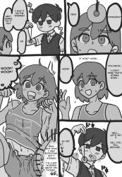  artist_request coin comic denial happy_trance instant_loss kel_(omori) male_only maledom malesub omori pendulum shorts source_request sunny_(omori) tagme tank_top text tongue tongue_out translated 