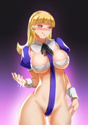  alice_(shin_megami_tensei) blonde_hair blush breasts femsub gradient_background hadant happy_trance heart heart_eyes large_breasts licking_lips long_hair looking_at_viewer shin_megami_tensei simple_background solo symbol_in_eyes tongue tongue_out 