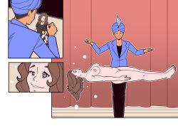  absurdres brown_hair cara_(bewitchingcara) catalepsy cum_in_pussy ef-nsfw femsub floating levitation maledom nude original ram&oacute;n_(msmith322) spiral_eyes spiralwash_eyes stage stage_hypnosis tagme turban 