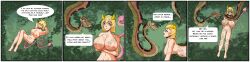  absurdres barefoot blackwidowx blonde_hair bottomless breasts coils comic demon_girl disney dual_persona feet femsub happy_trance horns hypnotic_eyes jungle kaa kaa&#039;lin kaa_eyes large_breasts maledom monster_girl multiple_persona nipples nude original short_hair snake succubus tail text the_jungle_book topless western 