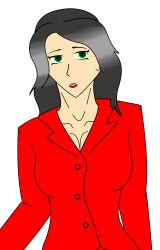 black_hair breasts empty_eyes expressionless femsub green_eyes large_breasts long_hair open_mouth original silver