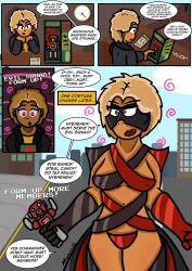  altered_common_sense alternate_costume blonde_hair comic corruption costume detective_netty_(usefulrooster) female_only femsub humor kilroylucy18 original robot text 