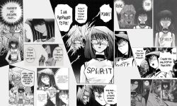 comic controlofminds_(manipper) empty_eyes expressionless greyscale marik_ishtar open_mouth possession tea_gardner text yu-gi-oh!