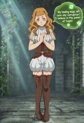   ai_art black_clover dialogue large_breasts long_hair mimosa_vermillion orange_hair text thedivergence1997