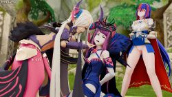 3d alear_(fire_emblem) arm_warmers bangs blue_hair bottomless bracers cleavage dress dress_shirt eh female_only femdom femsub fingerless_gloves fire_emblem fire_emblem_engage fur_coat gloves hair_band hair_covering_one_eye hair_ornament hand_on_another's_cheek happy_trance hip_vents horns ivy_(fire_emblem) jewelry large_breasts leaning_forward lingerie miniskirt multicolored_hair nintendo no_panties one_eye_open open_mouth opera_gloves purple_eyes pussy red_hair red_sclera resisting shrunken_irises skirt skirt_lift smile white_hair zephia_(fire_emblem) 