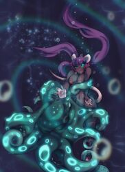 animal_ears doctor4t femsub furry hypnotic_eyes hypnotic_light minecraft mouse_girl nude purple_hair squid tail tentacles underwater 