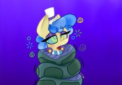  blue_hair blush femsub furry horse_girl kaa_eyes my_little_pony restrained sapphire_shores simple_background snake snakeythingy top_hat 