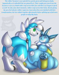 animals_only caption dollification drone furry happy_trance honest_(manipper) hypnotic_eyes inflatable lycanroc lycanroc_(midnight) male_only maledom malesub manip nintendo non-human_feet pokemon pooltoy posexe rubber slime smile spiral_eyes symbol_in_eyes text transformation vaporeon