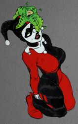 beast_boy clothed clown dc_comics femsub fris_art green_eyes harley_quinn maledom parasite pink_eyes possession reliusmax solo spiral_eyes starro super_hero teen_titans