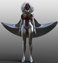 3d breasts dark_skin exposed_chest female_only fembot femsub graybot high_heels large_breasts marvel_comics robot robotization solo storm super_hero tech_control theheckle white_hair whitewash_eyes x-men