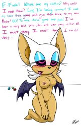  barefoot bat_girl bat_wings blush bottomless breasts female_only femsub furry gothic_cheese kaa_eyes non-human_feet nude open_mouth pussy rouge_the_bat smile solo sonic_the_hedgehog_(series) symbol_in_eyes text topless white_background white_hair wings 