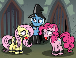 animals_only bondage femdom femsub fluttershy hooves horns horse my_little_pony non-human_feet pegasus pinkie_pie spiral_eyes symbol_in_eyes the_great_and_powerful_trixie unicorn western wings