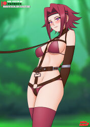  aurastudio blush code_geass femsub happy_trance kallen_stadtfeld large_breasts red_hair short_hair spiral_eyes swimsuit 