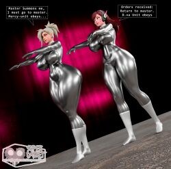  3d blender bodysuit collar d.va drone femsub graybot mercy overwatch supercasket tagme text whitewash_eyes zombie_walk 
