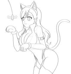 cat_ears cat_girl cat_tail edens_zero fake_animal_ears femsub jimryu long_hair pet_play rebecca_bluegarden sketch tagme